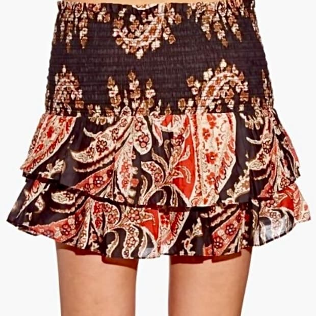 이자벨마랑 페이즐리 밴딩 미니스커트