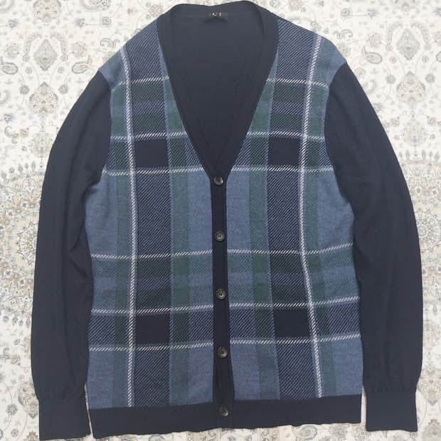 닥스 울 체크 가디건 110