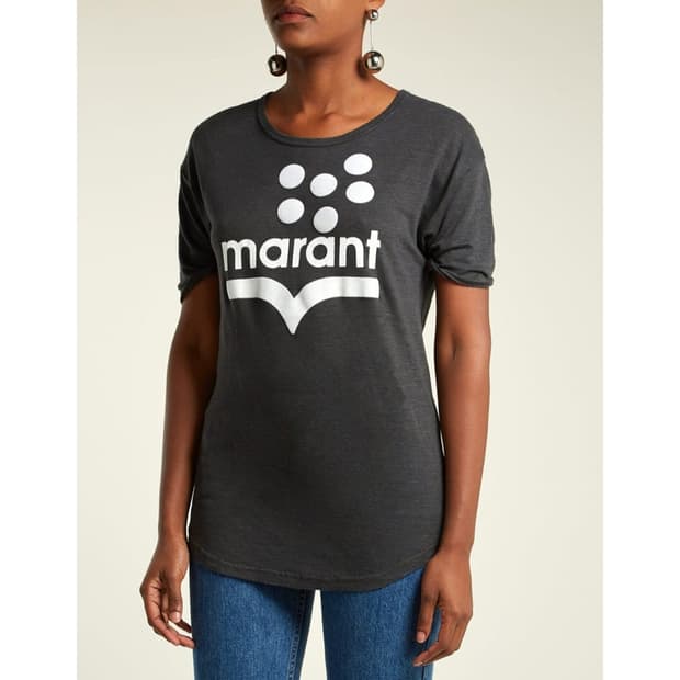 이자벨마랑 에뚜왈 린넨 로고 티셔츠