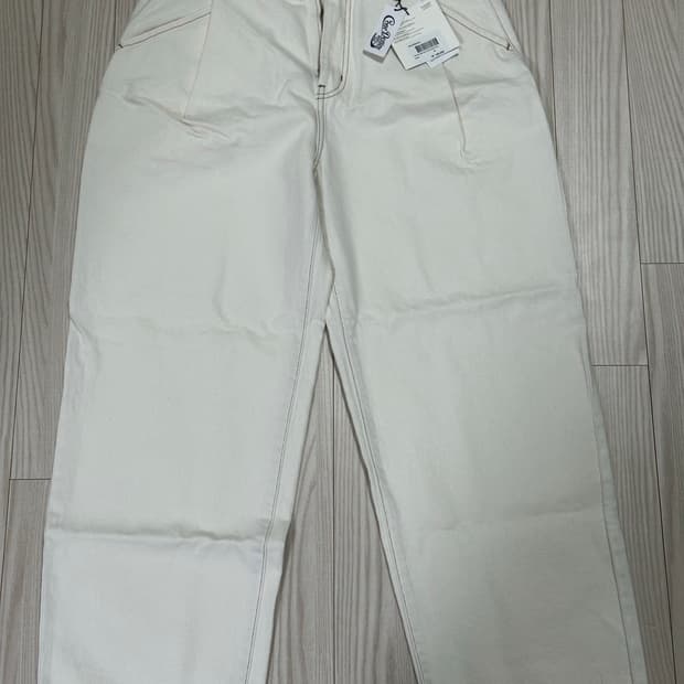 비슬로우 콘밀 원턱 데님 에크루 30사이즈