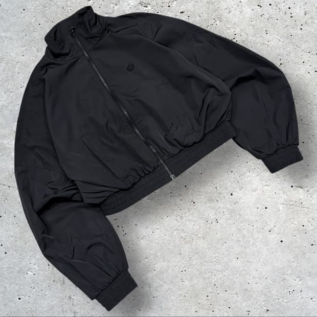 [S] 아디다스 우먼 블랙 크롭 윈드브레이커 바람막이 B943