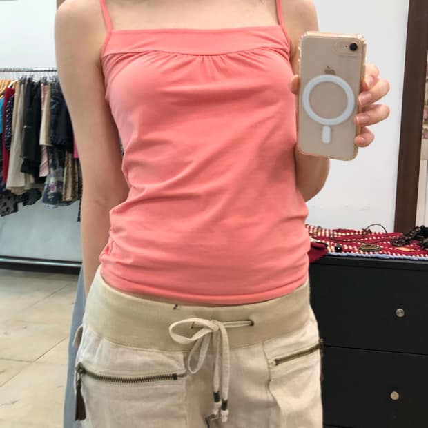 Peach sleeveless