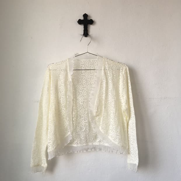 Lace open cardigan