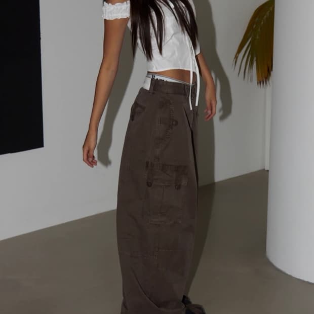 런츠 태피 빈티지 카고팬츠 브라운s