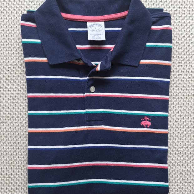 브룩스브라더스 스트라이프 폴로티 L