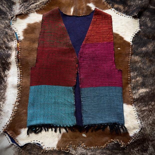 Handwoven wool reversibel nep vest