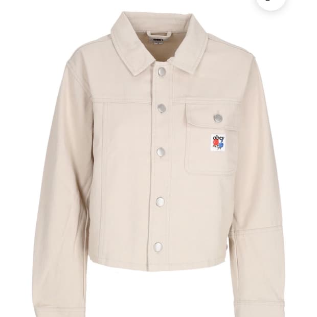 OBEY 베이지색 크롭 자켓 M