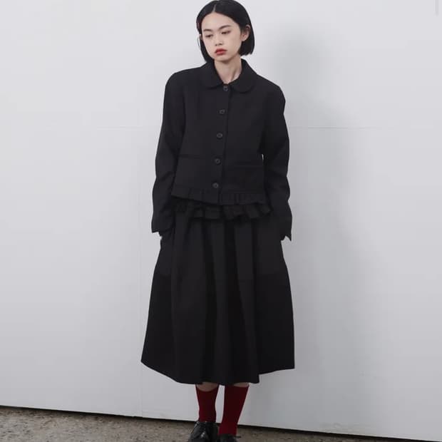 오헤시오 라운드 프릴 자켓, 블랙