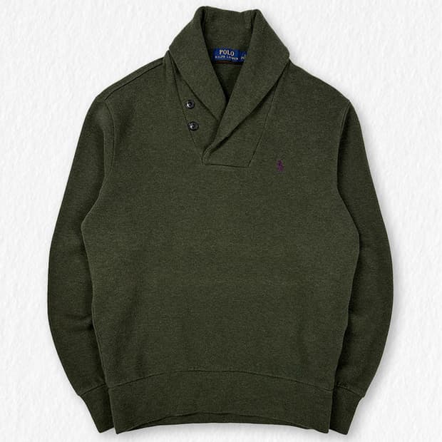 폴로랄프로렌 숄카라 맨투맨 카키