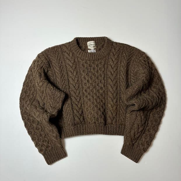 미츠미네 Mitsumine 00's 케이블 크롭 니트 PN8188