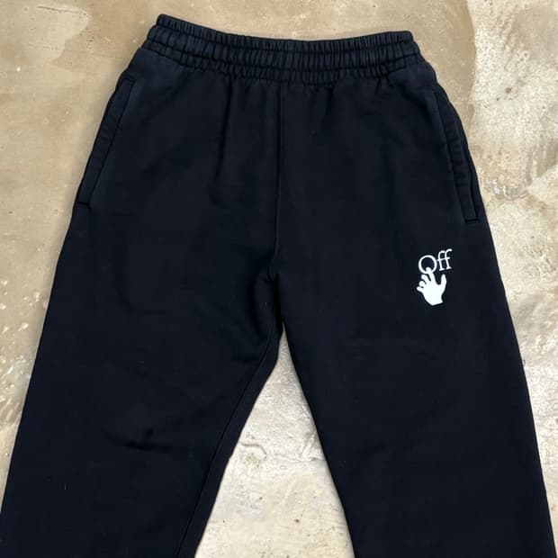 S 오프화이트 25fw 마커 블랙 조거팬츠