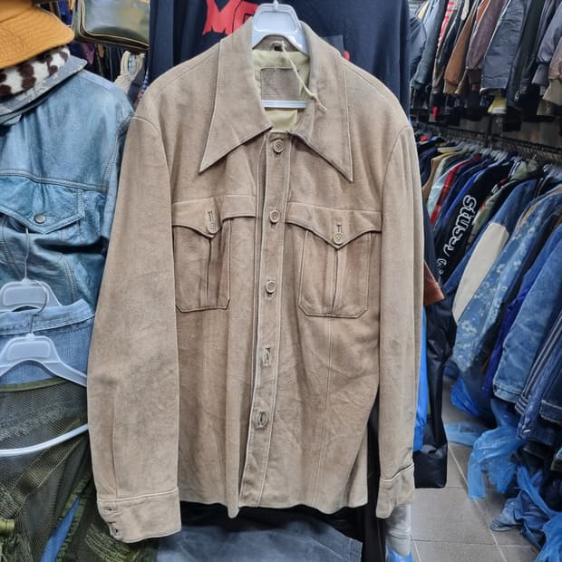 빈티지 스웨이드 버튼업 셔츠 자켓