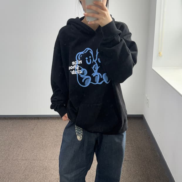 Nice ghost club 나이스 고스트 클럽 블랙 후드티 