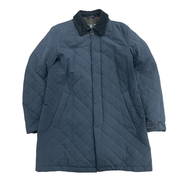 바버 퀼팅 자켓 네이비