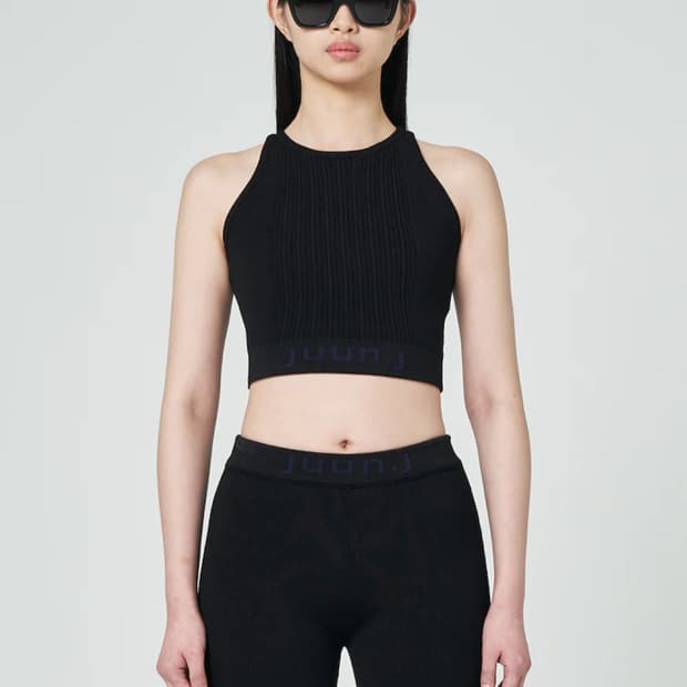 준지 크롭 니트 탑