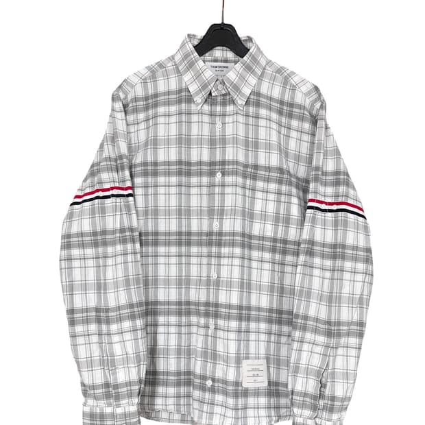 톰브라운 암밴드 체크 셔츠