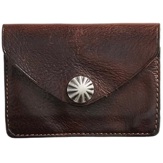 더블알엘 레더 카드 케이스 다크 브라운