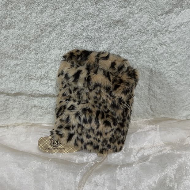 빈티지 레오파드  퍼 발토시 레그워머