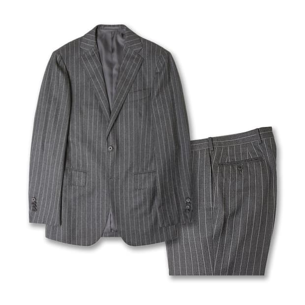 빔즈 에프 [Beams F] 그레이 울 스트라이프 F/W 수트