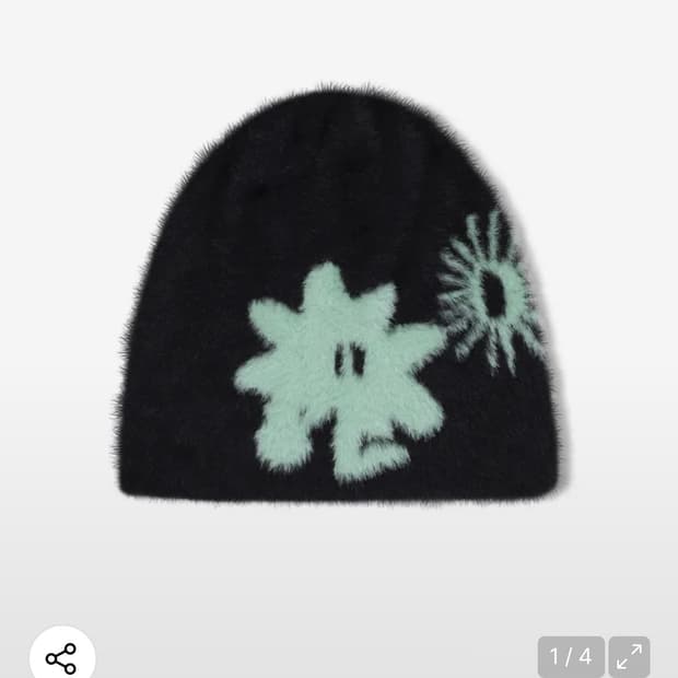 썬러브 비니 블랙 Cali Shaggy Beanie Black