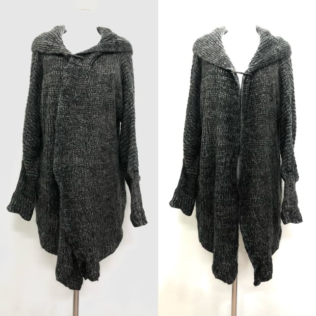 charcoal oversized knit cardigan