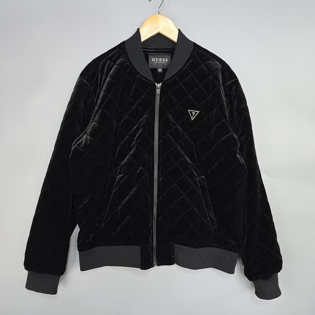 게스(GUESS) 벨벳 퀄팅 집업 자켓 S