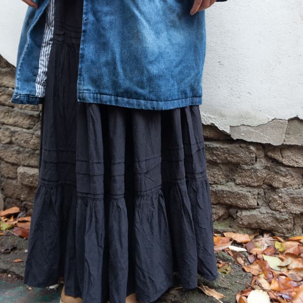 모리 블랙 캉캉 스커트