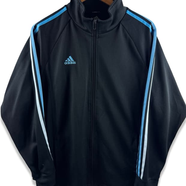 아디다스 블랙 스카이블루 트랙탑져지2906