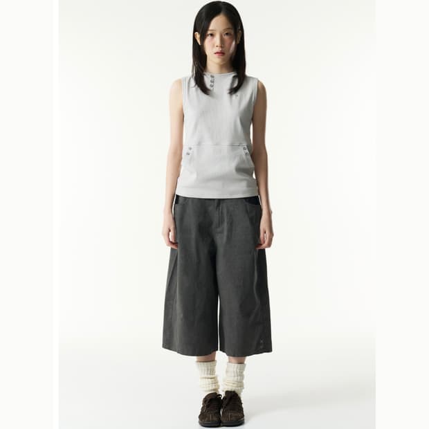 TCM pin stripe stitch half pants (charco