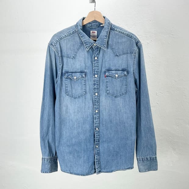 리바이스 레드탭 연청 웨스턴 스탠다드 데님 셔츠