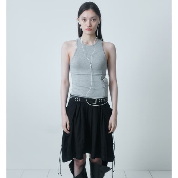 세릭 SIDE ZIPPER POCKET SLEEVELESS / gray