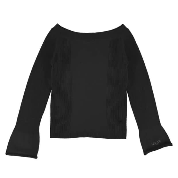 애즈온 매디 아일렛 니트 블랙