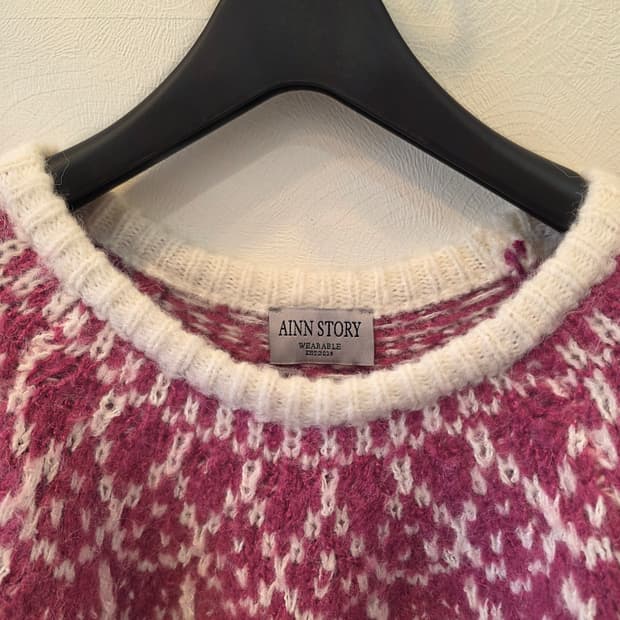 빈티지 노르딕  패턴 울 니트 스웨터