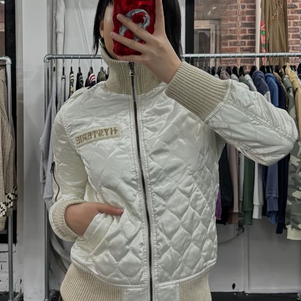 히스테릭 글래머 히스걸 퀼팅 블루종 자켓