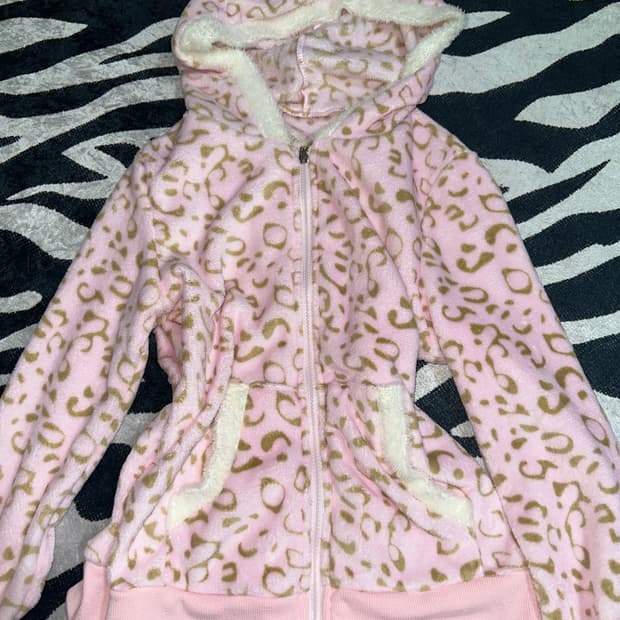 y2k 빈티지 레오파드 호피무늬 후드집업 갸루 오네갸루 히메갸루 라떼갸루