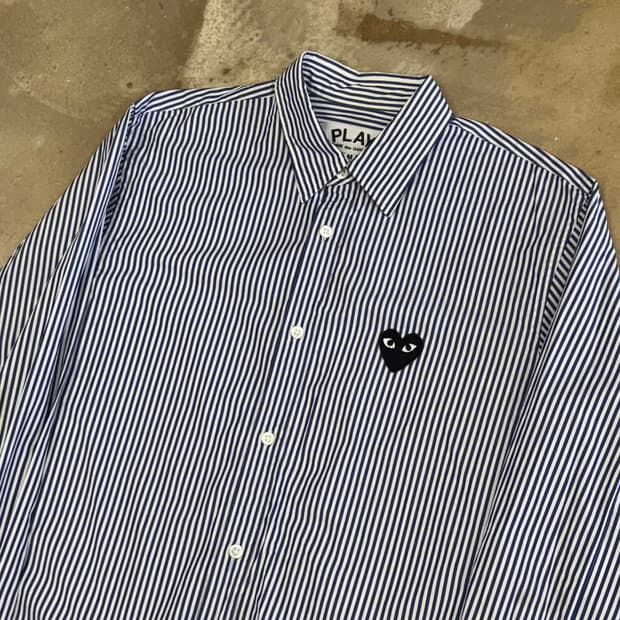 M 꼼데가르송 스트라이프 블랙와펜 셔츠