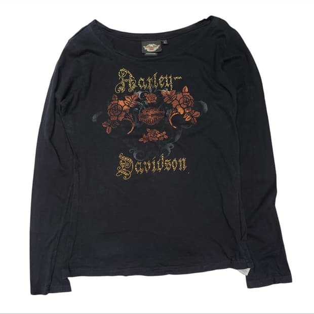 할리데이비슨 y2k 롱슬리브 티셔츠