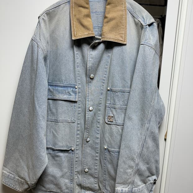 우영미 립 데님 코트 블루 - 25SS