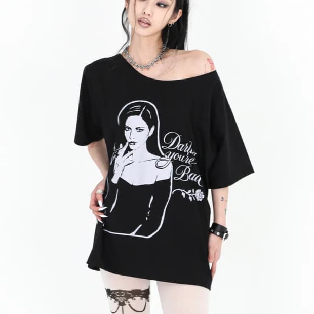 달링유어배드 SMOKING ROSE TEE