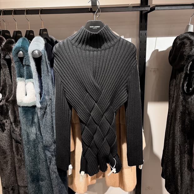 (정품/새상품) 보테가베네타 여성 블랙 울 인트레치아토 니트 