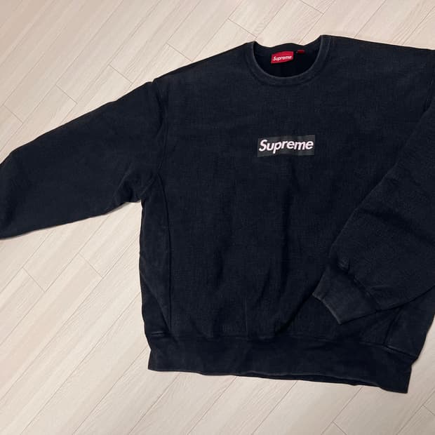슈프림 워시드 크루넥 xxl 실착1회