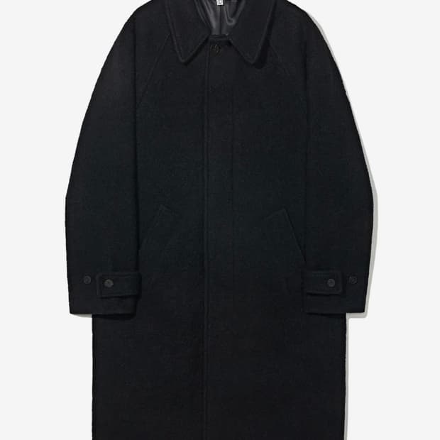 파르티멘토 울 발마칸 코트 블랙