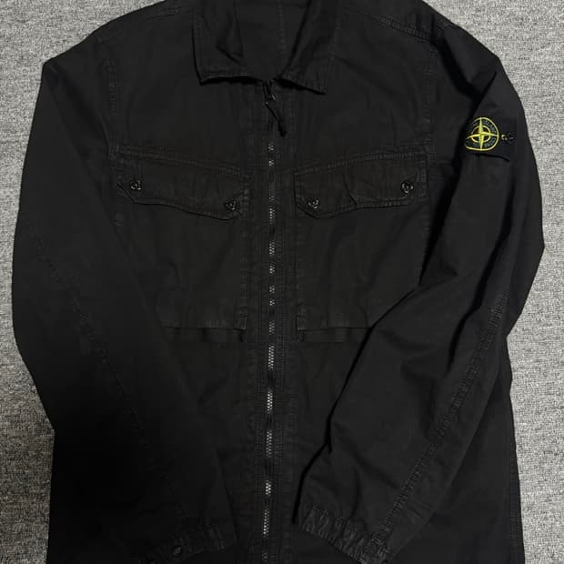 L) 스톤아일랜드 23fw 브러쉬드 오가닉 코튼 오버셔츠 블랙