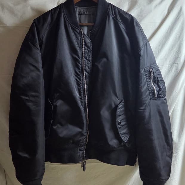 알파인더스트리 MA-1 루즈핏 사이드짚 블랙 L