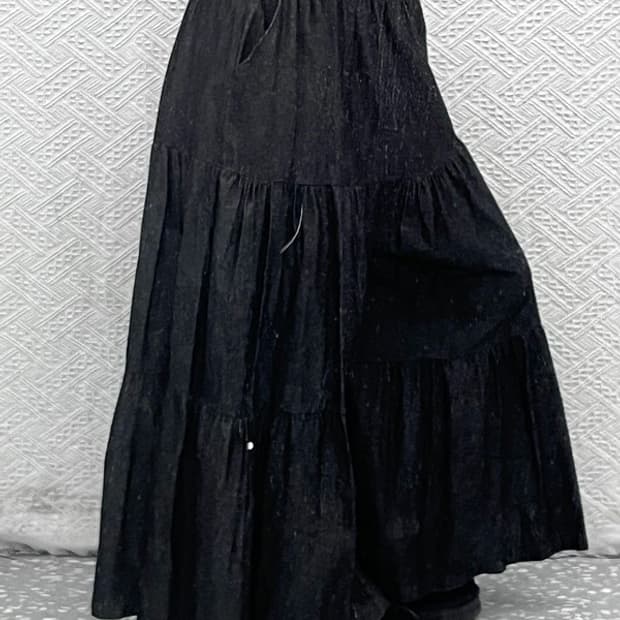 빈티지 모리 유니크 희귀 플레어 개더 팬츠 F C07434