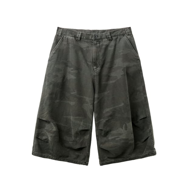 해칭룸 snow shorts over dyed camo khaki 2싸 