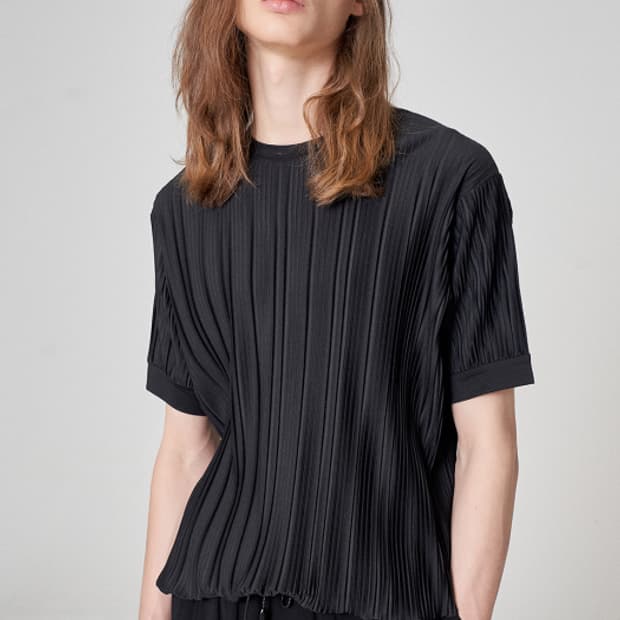 노이어/ 플리츠 반팔 티셔츠/ 52