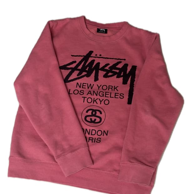 스투시 월드투어 맨투맨 핑크