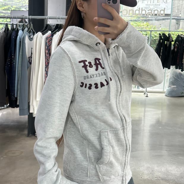 아베크롬비 머슬핏 오트밀 후드집업