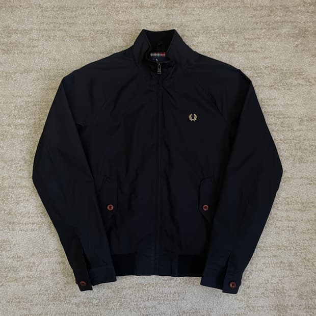 [S] 프레드페리 코튼 해링턴 잉글랜드 타탄 체크 자켓 